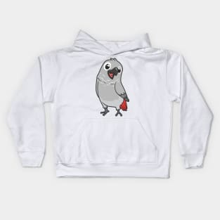 Kawaii gray parrot Kids Hoodie